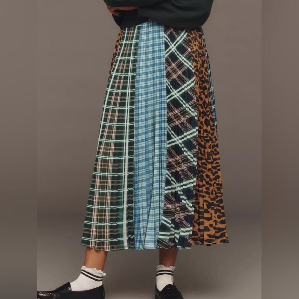 Anthropologie Pleated Maxi Skirt